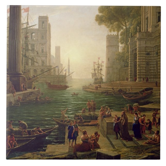 Embarkation of St. Paula Romana at Ostia, 1637-39 Tile (Front)