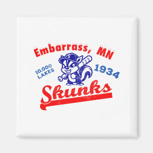 Embarr Mn Skunks Vintage Baseball Team 19 T Shirt_ Magnet