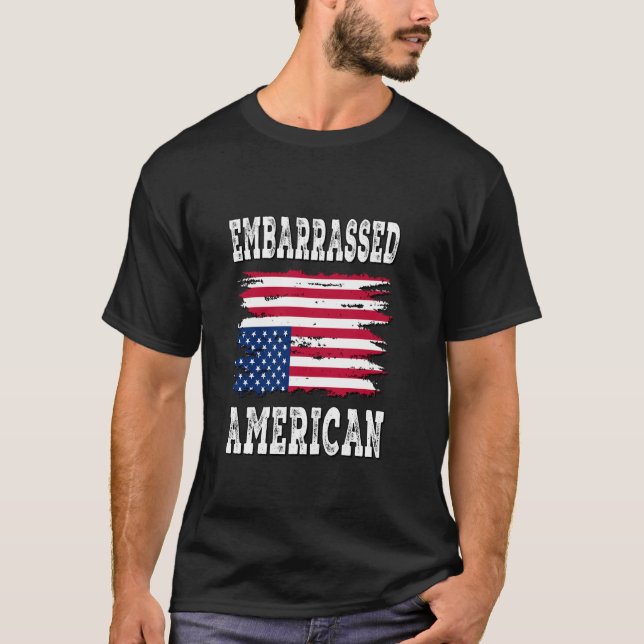 Embarrassed American - Distressed T-Shirt (Front)
