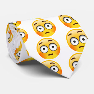 Embarrassed Emoji with flushed cheeks tie