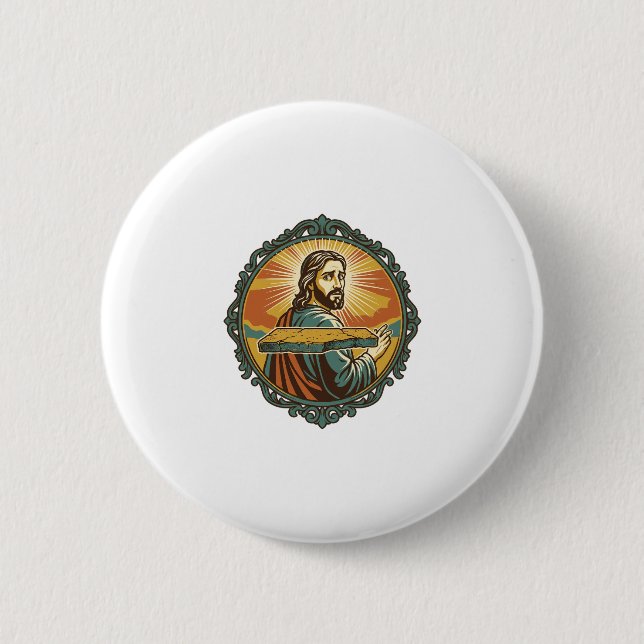 Embarrassed Jesus Tripping Flat Surface Public Clu 6 Cm Round Badge (Front)