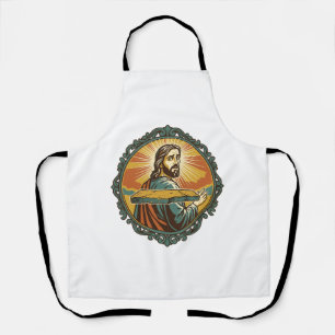 Embarrassed Jesus Tripping Flat Surface Public Clu Apron