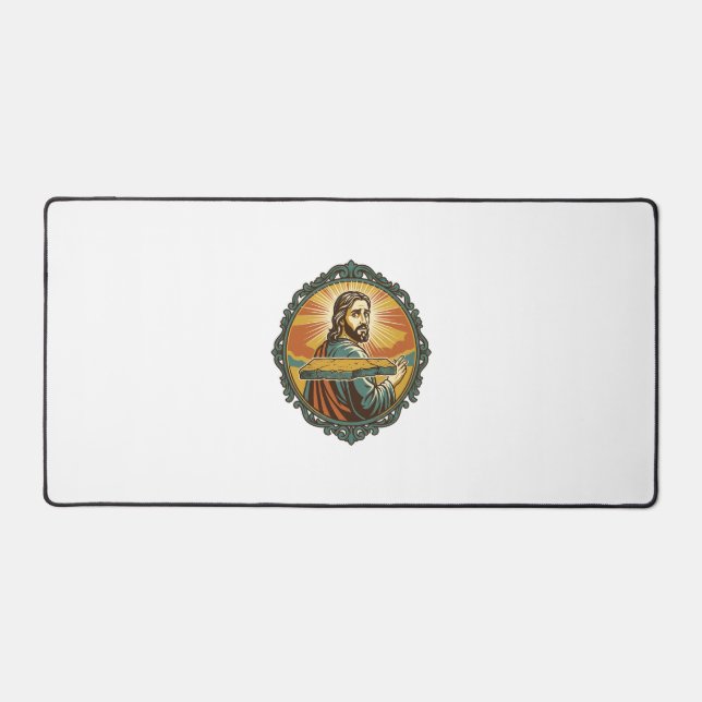 Embarrassed Jesus Tripping Flat Surface Public Clu Desk Mat (Front)