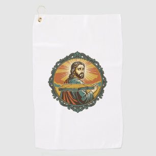 Embarrassed Jesus Tripping Flat Surface Public Clu Golf Towel