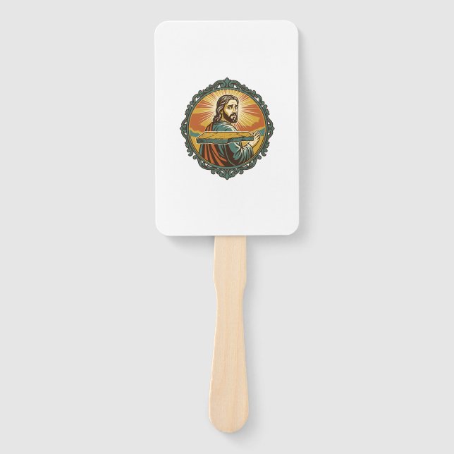Embarrassed Jesus Tripping Flat Surface Public Clu Hand Fan (Front)