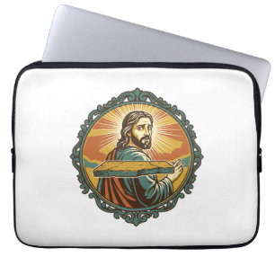 Embarrassed Jesus Tripping Flat Surface Public Clu Laptop Sleeve