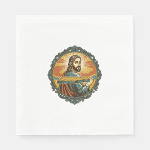 Embarrassed Jesus Tripping Flat Surface Public Clu Napkin
