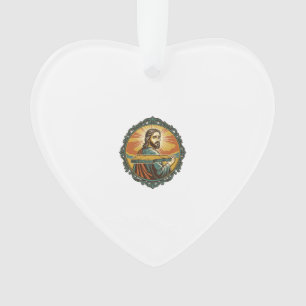 Embarrassed Jesus Tripping Flat Surface Public Clu Ornament