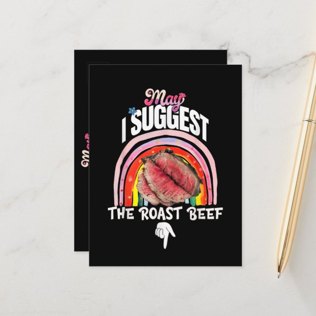 Embarrassing May I Suggest The Roast Beef Announcement Postcard (Front/Back In Situ)