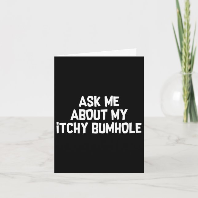Embarring Bachelor Party Forfeit Itchy Bum Groom  Card (Front)