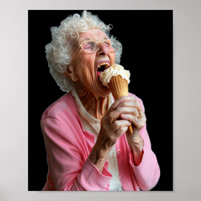 Embarring Old Ladies Meme Grandma Grandmother Gran Poster (Front)