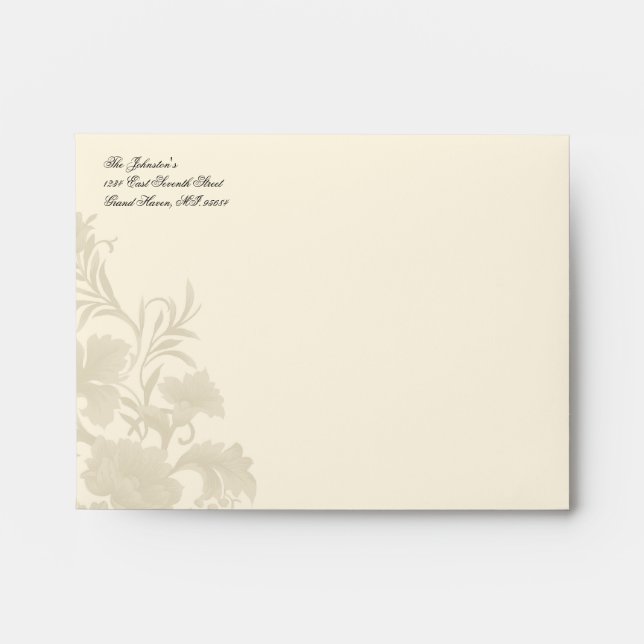 Embassy Floral Creme A2 Envelope (Front)