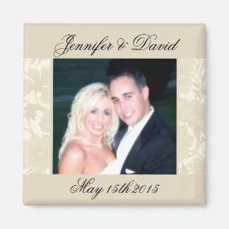 Embassy Floral Ecru Creme Save The Date Photo Magnet
