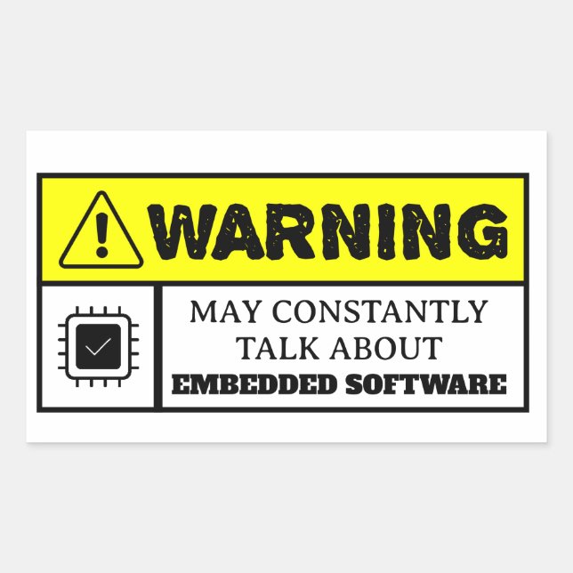 embedded engineer rectangular sticker (Front)