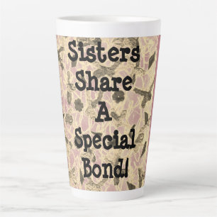 Embellished Floating Bows Sister   Latte Mug