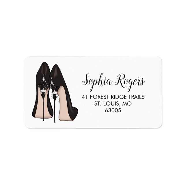 Embellished High Heels Stiletto Address Label (Front)