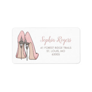 Embellished High Heels Stiletto Address Label