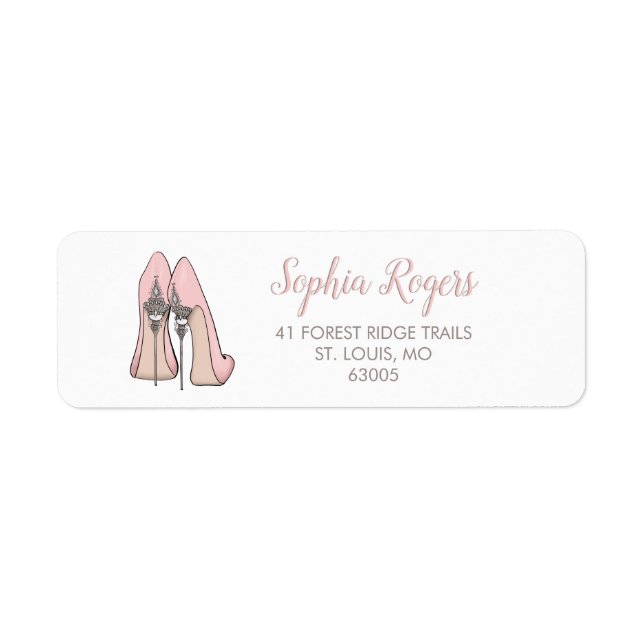 Embellished High Heels Stiletto Address Return Address Label (Front)
