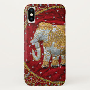 Embellished Indian Elephant Red and Gold Case-Mate iPhone Case