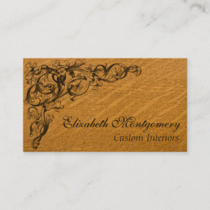 Embellished Wood Professional Business Card