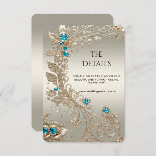 Embellishing Gold Blue Stone Detail Enclosure Card