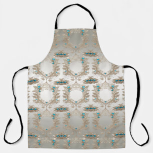 Embellishing Gold Blue Stones Apron