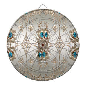 Embellishing Gold Blue Stones Dartboard