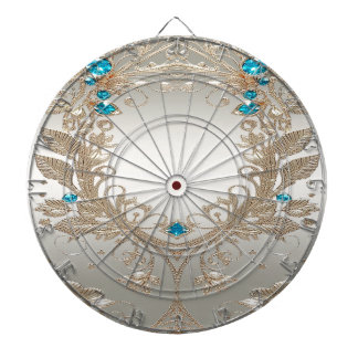 Embellishing Gold Blue Stones Dartboard