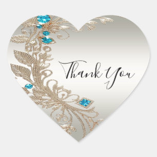 Embellishing Gold Blue Stones Sticker