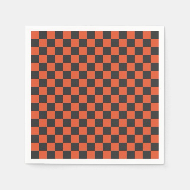 Ember and ash checkerboard pattern napkin (Front)