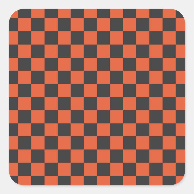 Ember and ash checkerboard pattern square sticker (Front)
