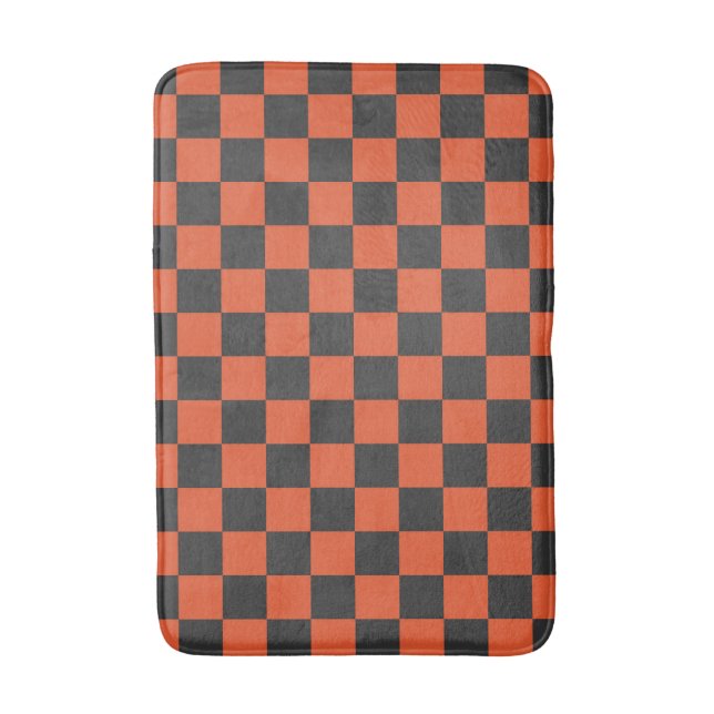 Ember and ash chequerboard pattern bath mat (Front Vertical)
