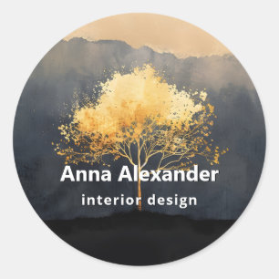 Ember Canopy Minimal Design Classic Round Sticker
