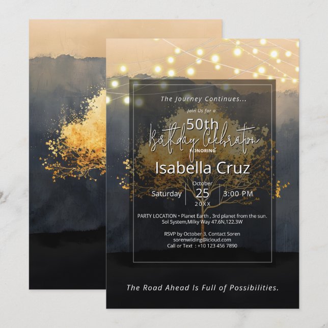 Ember Canopy | Minimal Design Invitation (Front/Back)