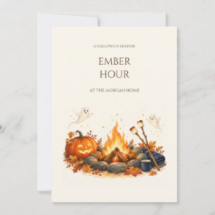Ember Hour Halloween Bonfire Party Invitation