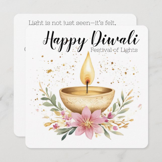 Ember in Bloom, Diwali Holiday Card (Front/Back)