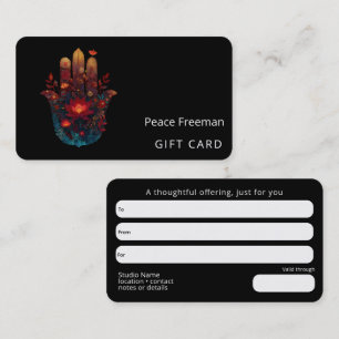 Ember Lotus Hamsa Hand Design Business Card