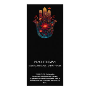 Ember Lotus Hamsa Hand Design Rack Card