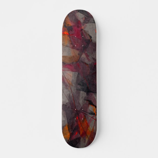 Ember Smoke Grunge Abstract Skateboard (Front)