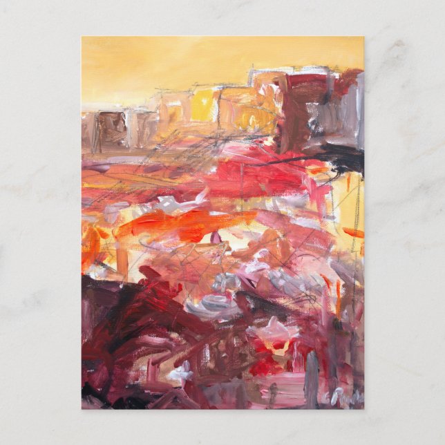 Ember Sun Abstract Landscape Postcard (Front)