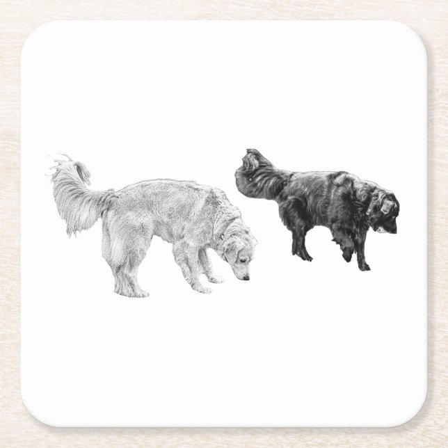 Ember Table, Scentwork Scene Square Paper Coaster (Front)
