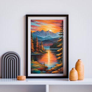 Embers Across the Alpine Mirror Poster