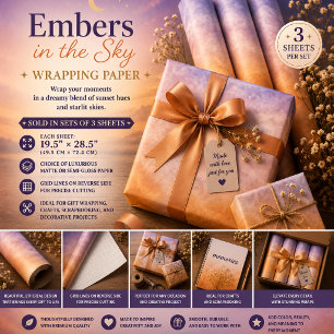 Embers in the Sky Wrapping Paper Sheet