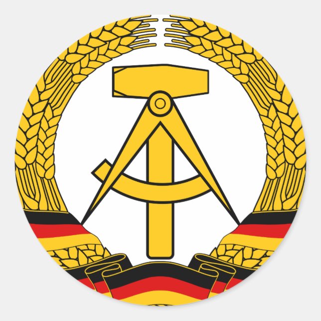 Emblem der DDR - National Emblem of the GDR Classic Round Sticker (Front)