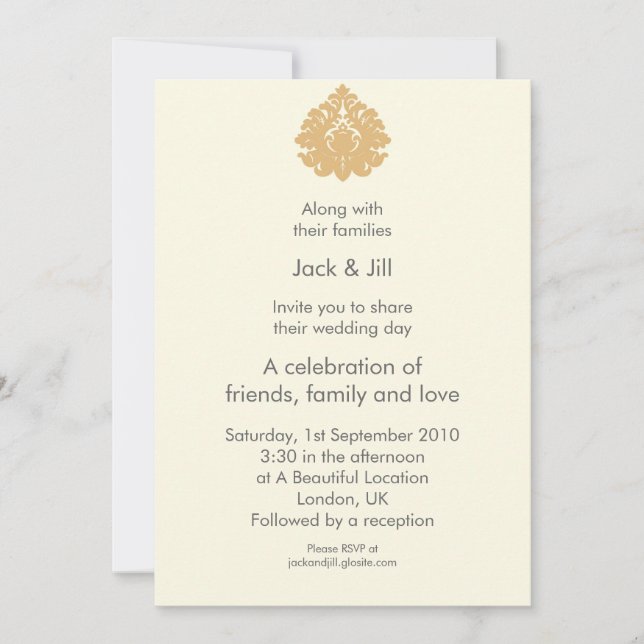 Emblem (gold) 5x7 invitation (Front)