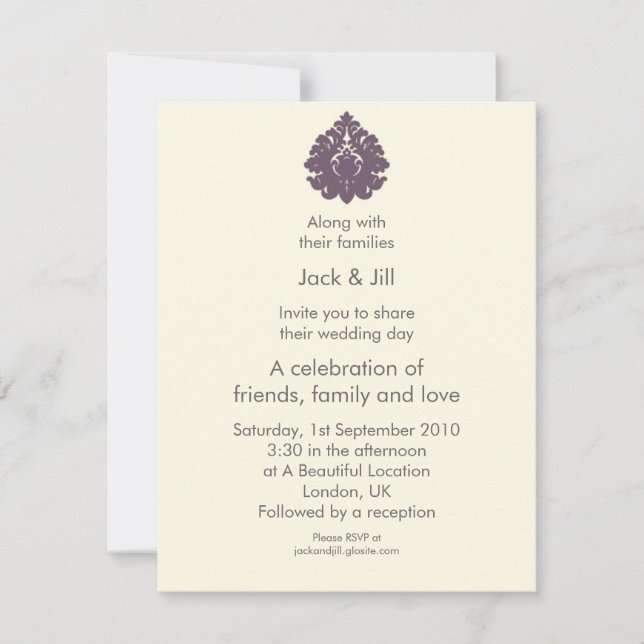 Emblem (grape) 4.25x5.5 invitation (Front)