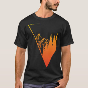 Emblem mountain panorama and forest  easy going fa T-Shirt