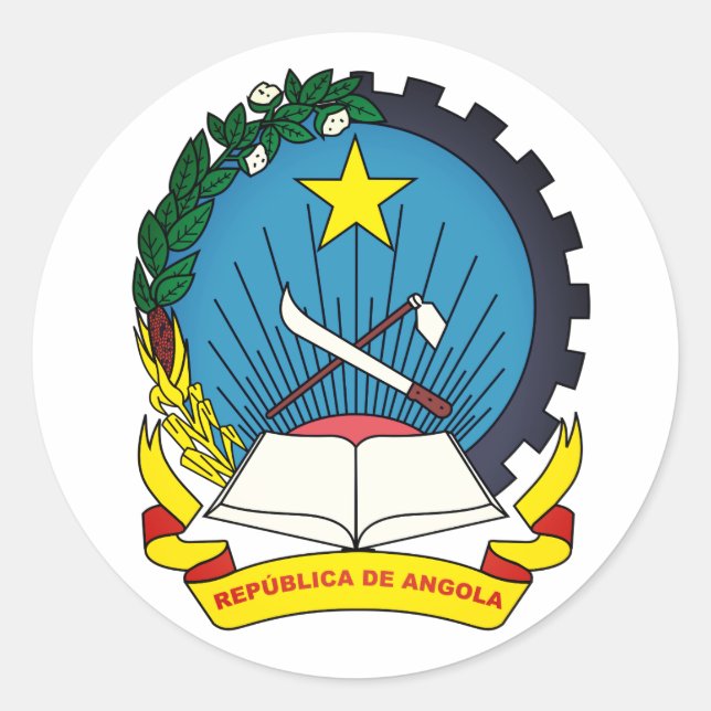 Emblem of Angola Classic Round Sticker (Front)