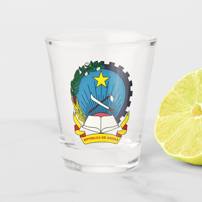 Emblem of Angola Shot Glass (Front)