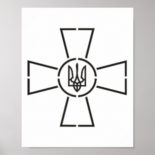 Emblem Of Armed Forces Of Ukrainian Army  Poster (Front)